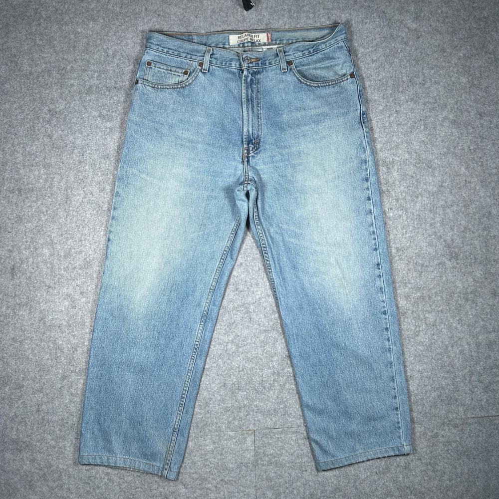 Levi's 505 Denim Jeans Mens 38x30 Blue Relaxed Fit Straight Leg Casual Workwear